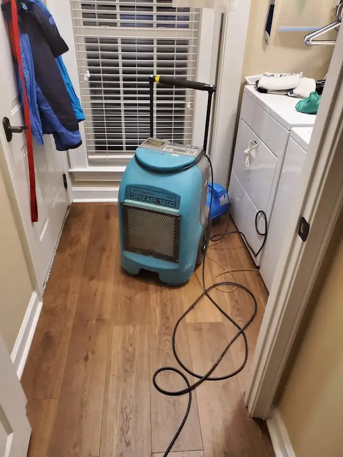 Commercial dehumidifier deployed for Flood Damage Cleanup in Peculiar